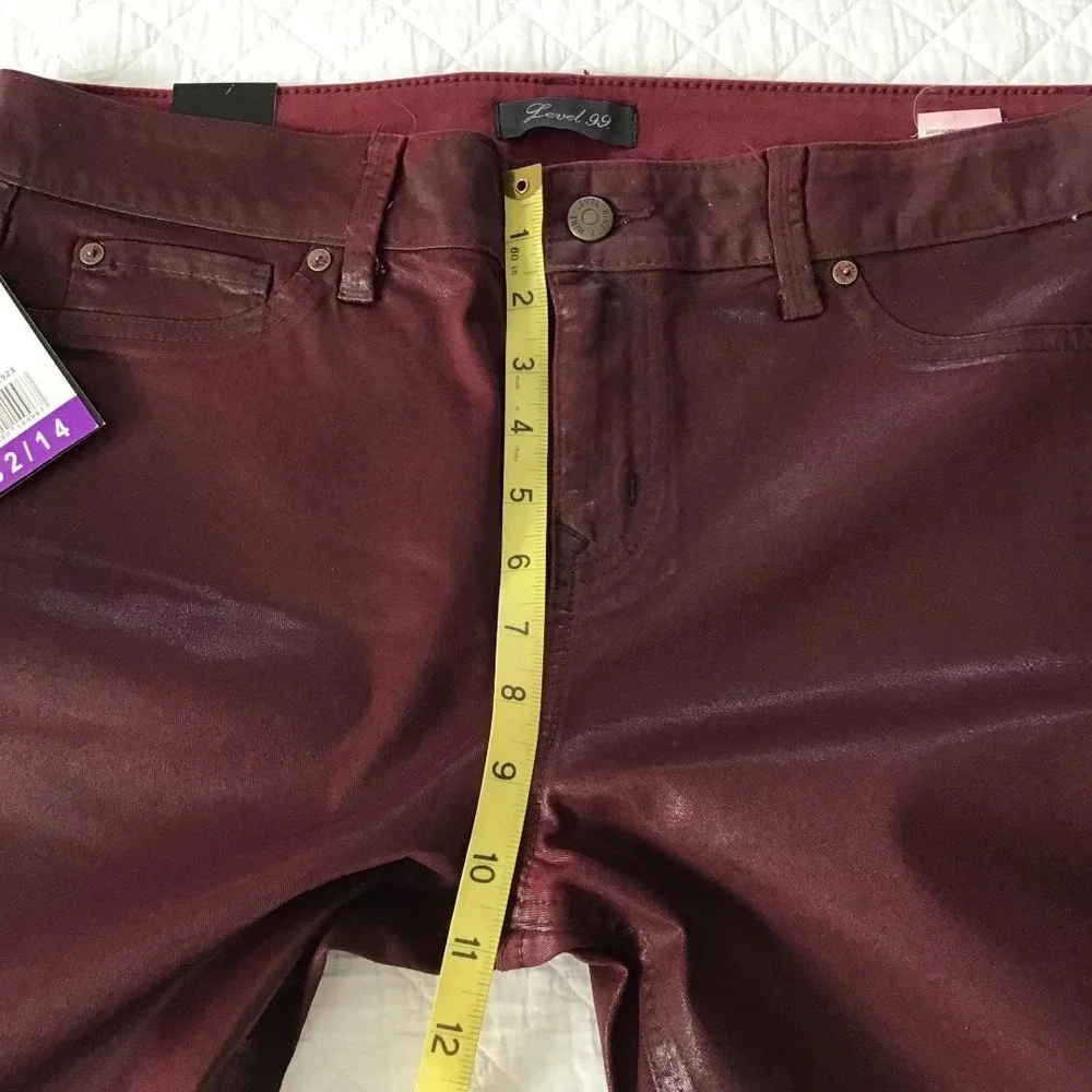 Level 99 Mid Rise Coated Skinny Jeans Forever‎ 32/14 NWT Glam Bikercore Punk NWT